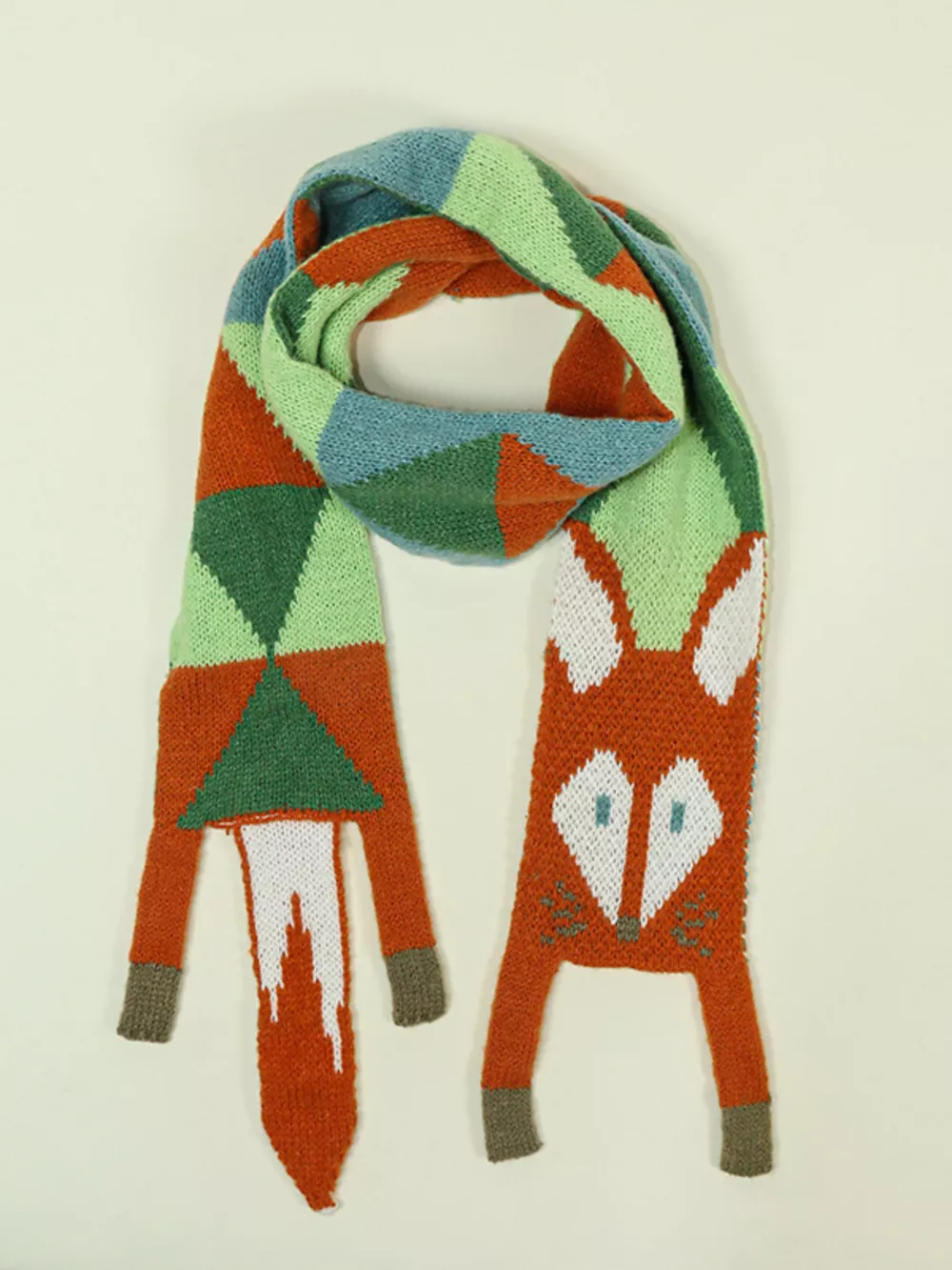 Knitted Fox Pattern Scarf, image 5