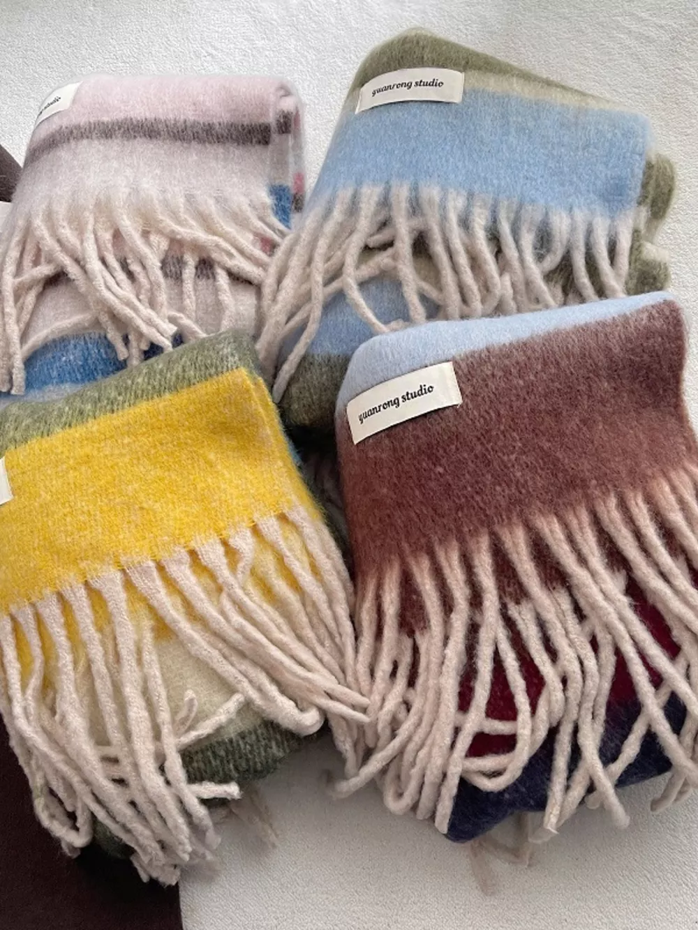 Soft Plaid Tassel Warm Scarf, image 2
