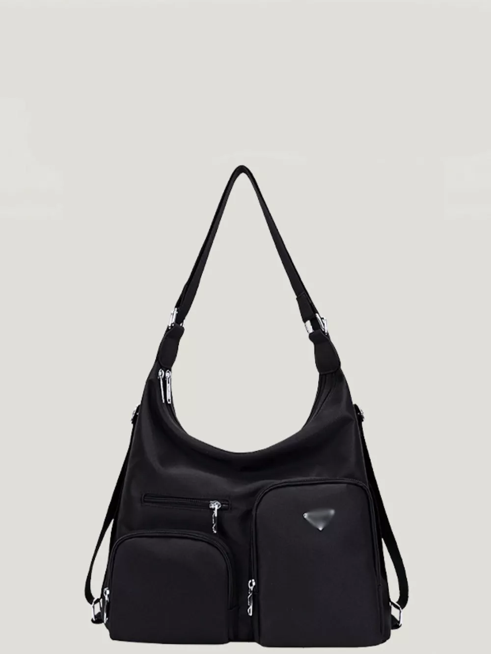 Multi-Pocket Lightweight Nylon Shoulder Bag, image 3