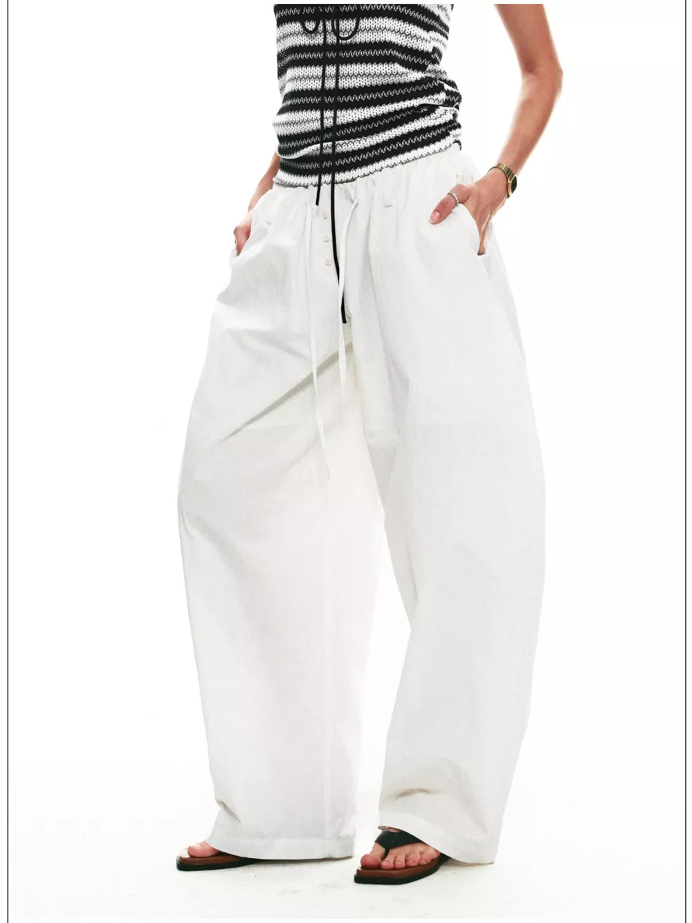 Drawstring Wide-Leg Pants, image 11