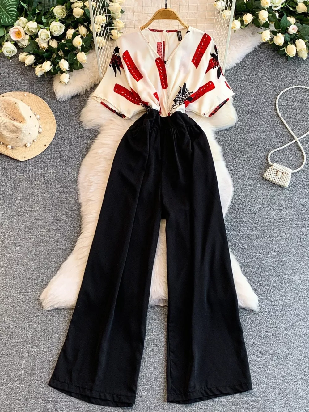 Printed Wide Leg Jumpsuit, image 2