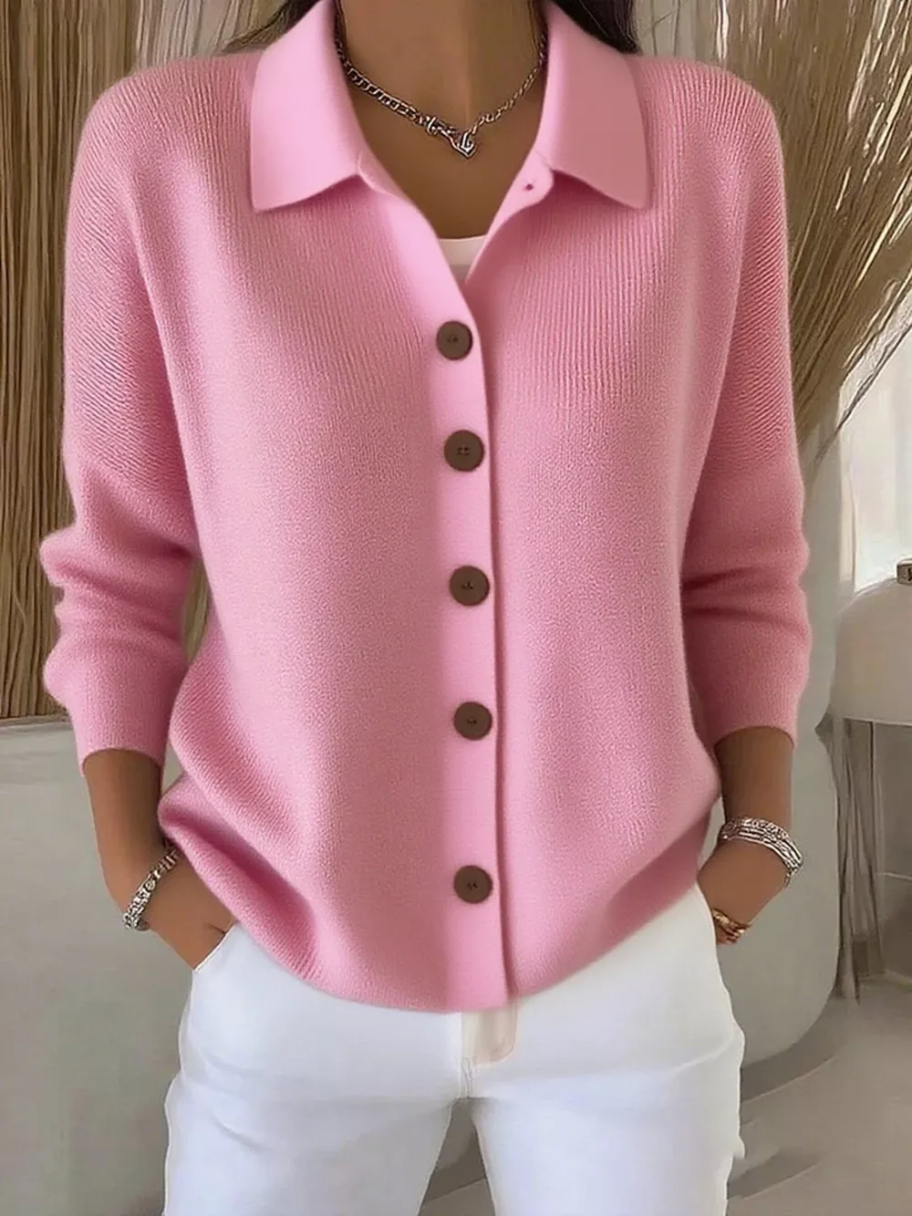 Full Size Button-Down Knit Cardigan Plus Size, image 17