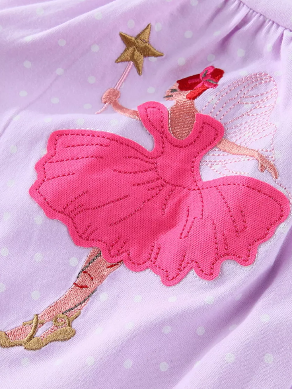 Children's Ballerina Embroidered Round Neck Dress, image 4