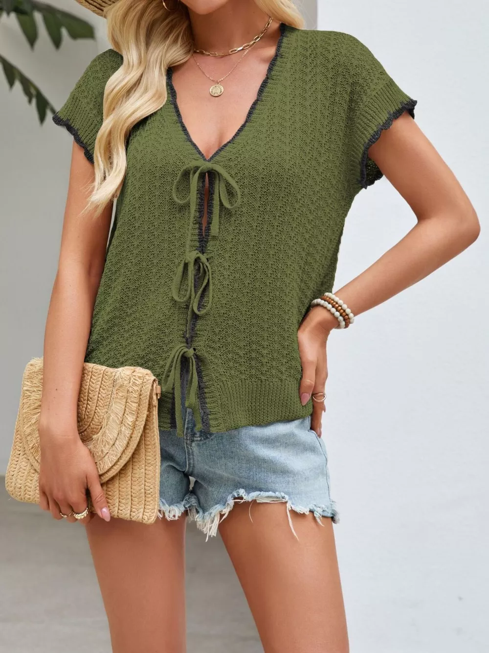 Tie-Front Knit Cardigan, image 11