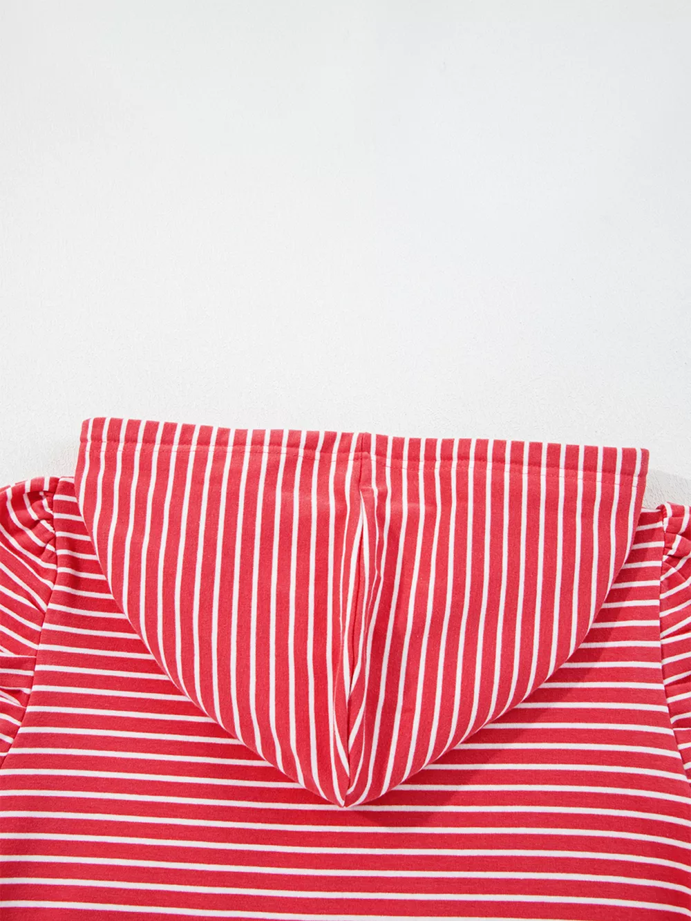Striped Puff Sleeve Hoodie with Drawstring, image 8