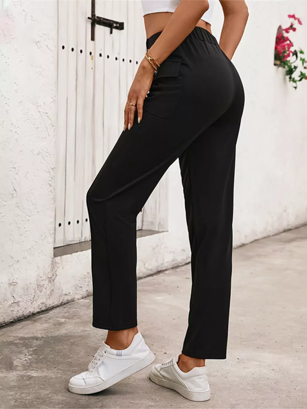 High-Waisted Slim Fit Pants, image 5