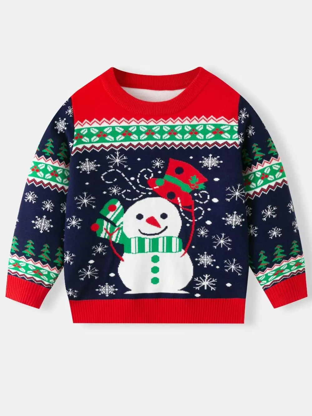 Children's Christmas Tree Round Neck Sweater, image 28