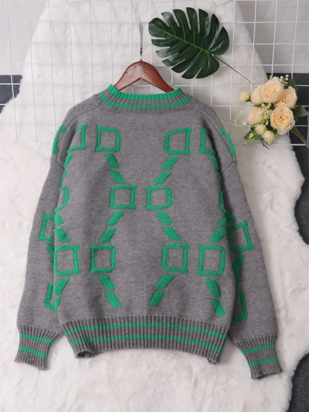 Contrast Round Neck Long Sleeve Sweater, image 25