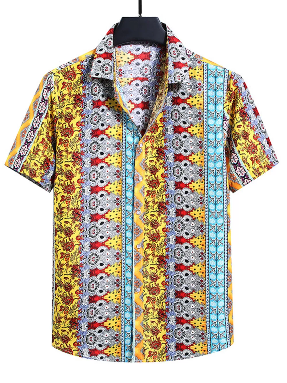 Men's Plus Size Nautical Print Short Sleeve Casual Shirt, image 6