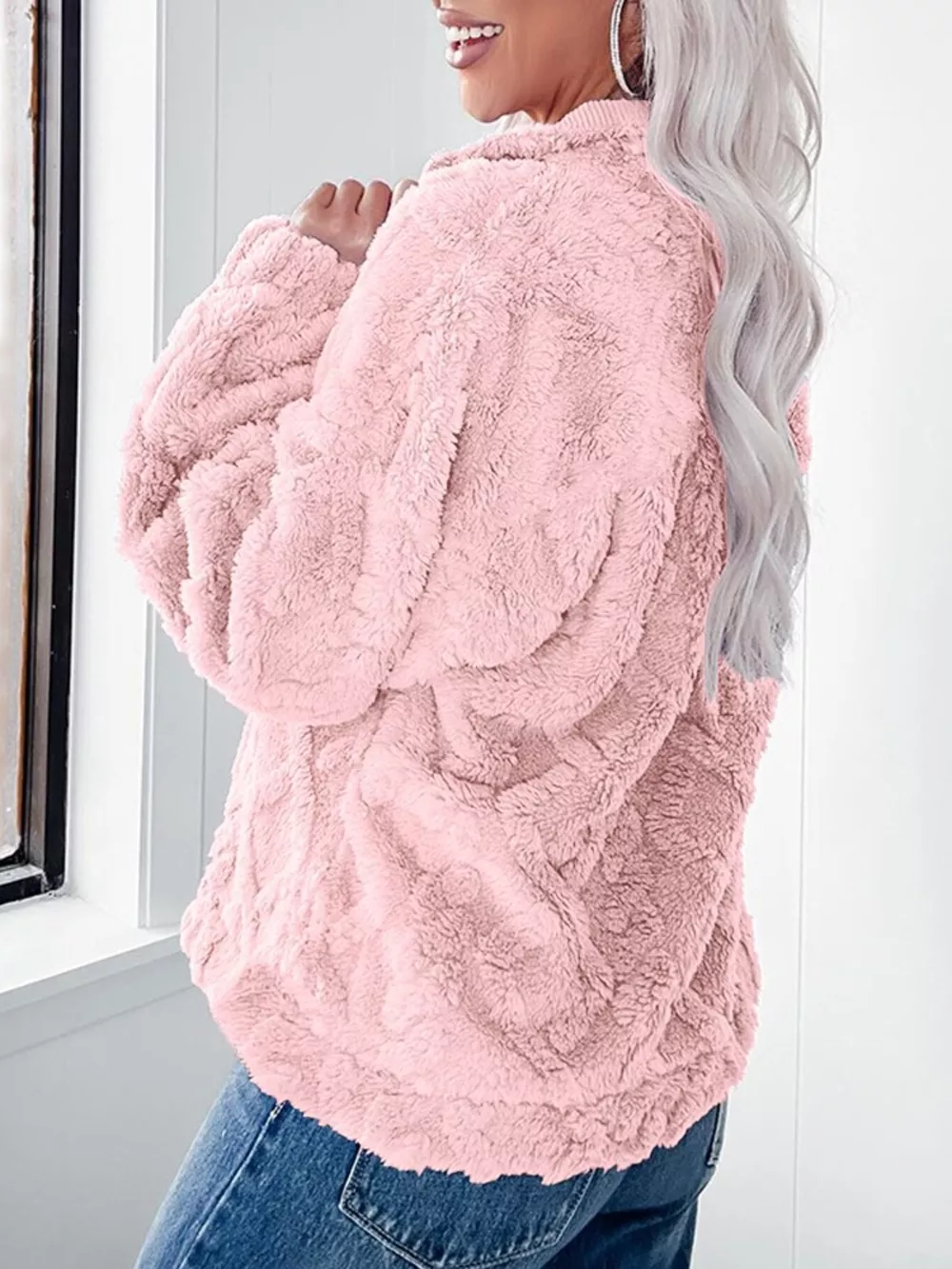 Cozy Fleece Quarter Zip Sweatshirt, image 10