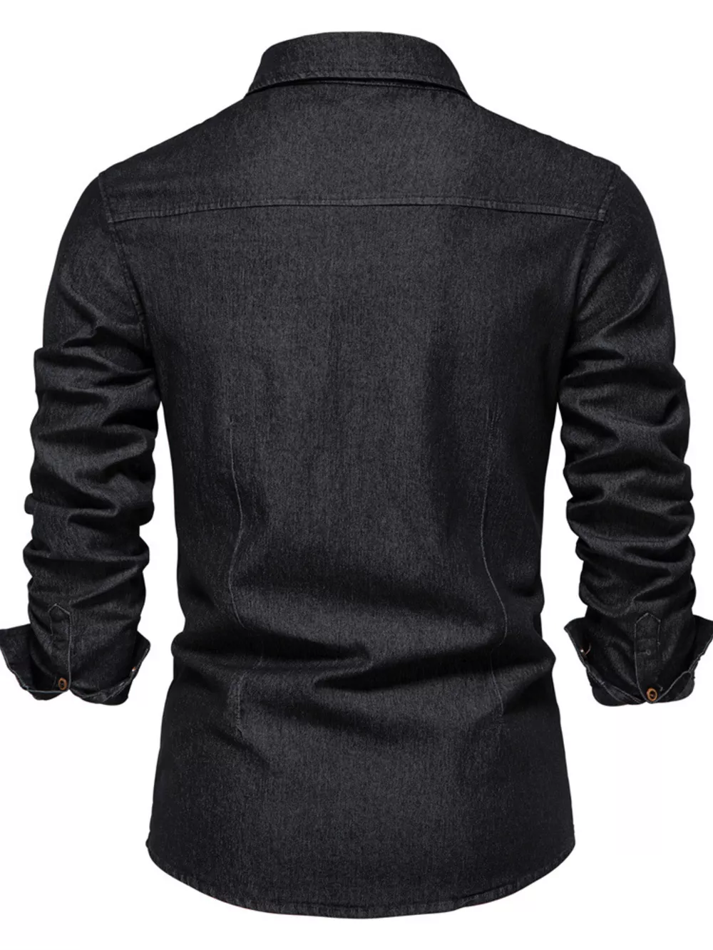 Men's Full Size Button Up Denim Shirt with Chest Pocket Plus Size, image 2