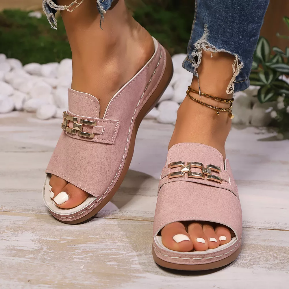 Peep Toe Wedge Sandals, image 4