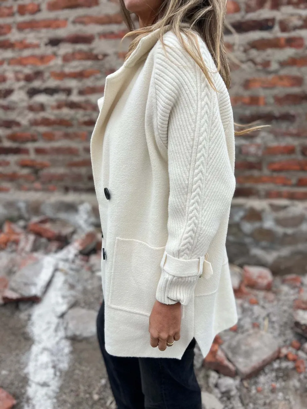 Full Size Texture Knit Longline Coat Plus Size, image 16