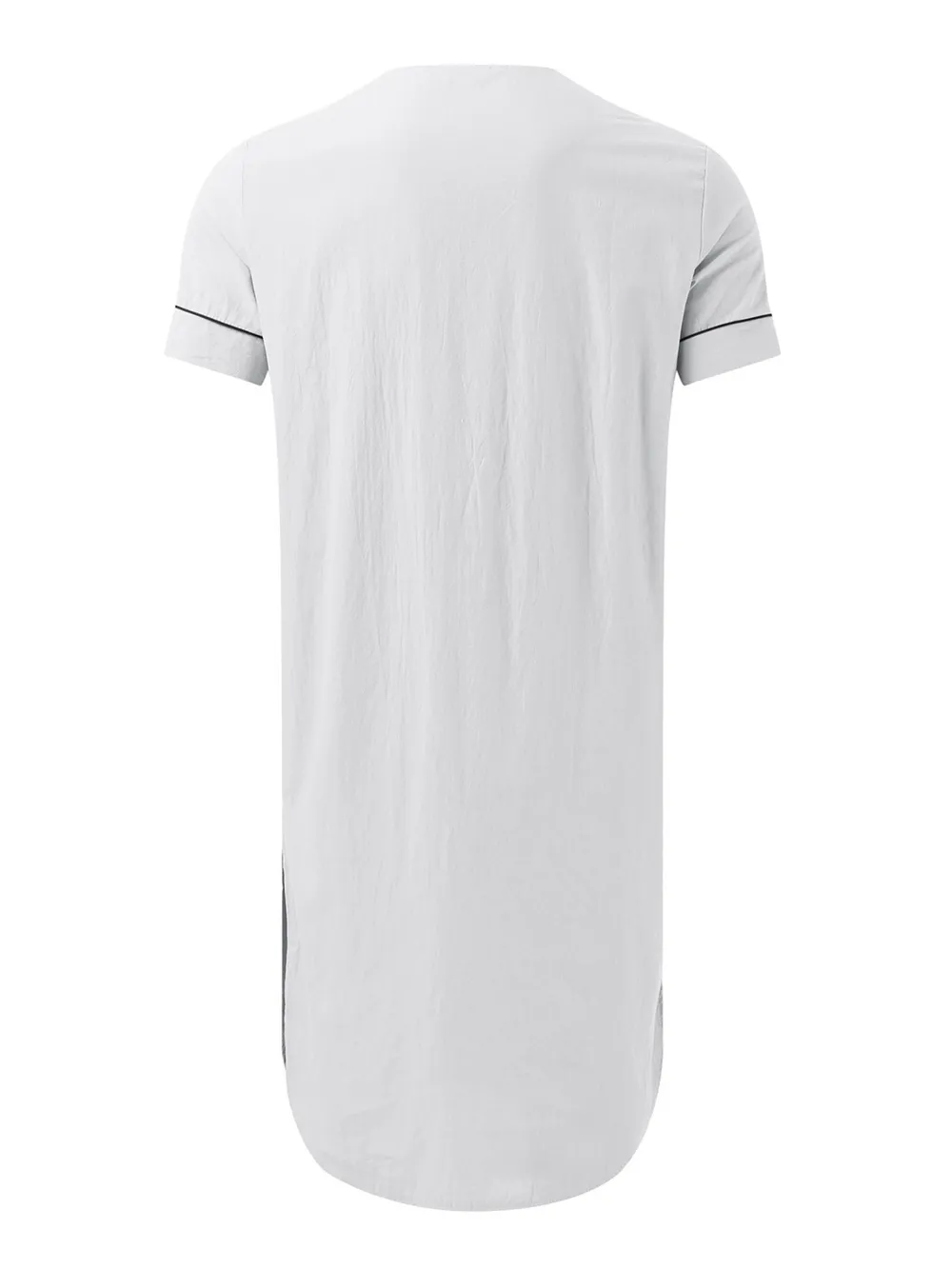 Men's Full Size Button Detail Short Sleeve Lounge Dress Plus Size, image 4