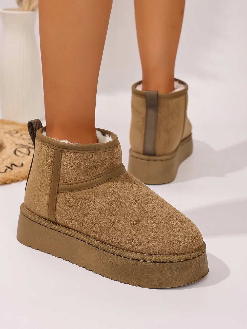 Platform Winter Ankle Boots with Cozy Fleece Lining, image 8
