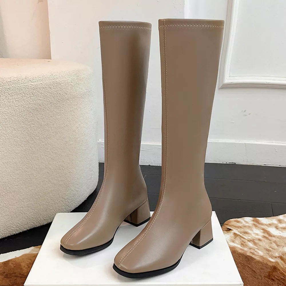 Square Toe Block Heels Boots, image 11