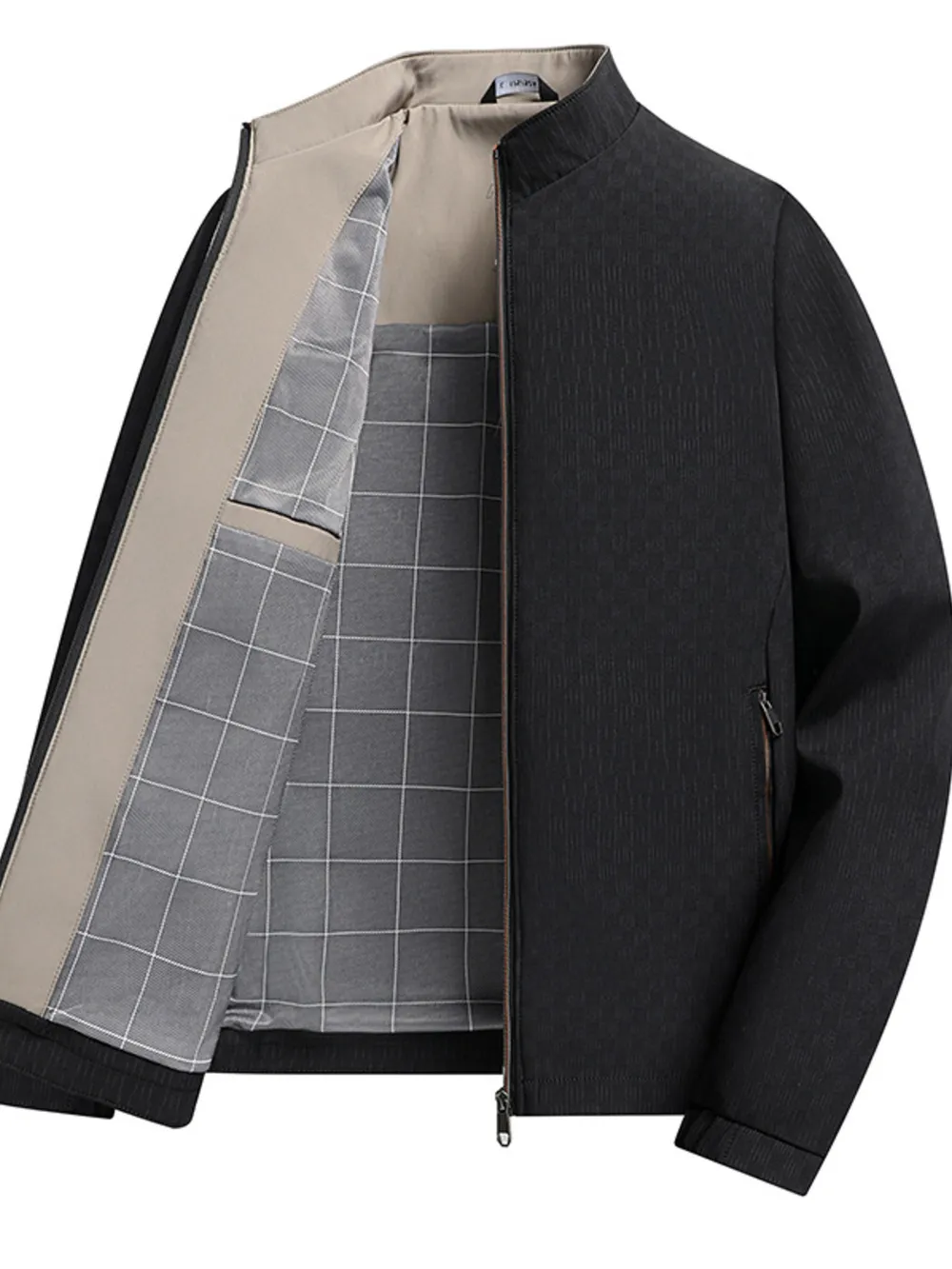 Men's Plus Size Zip Up Long Sleeve Jacket, image 8