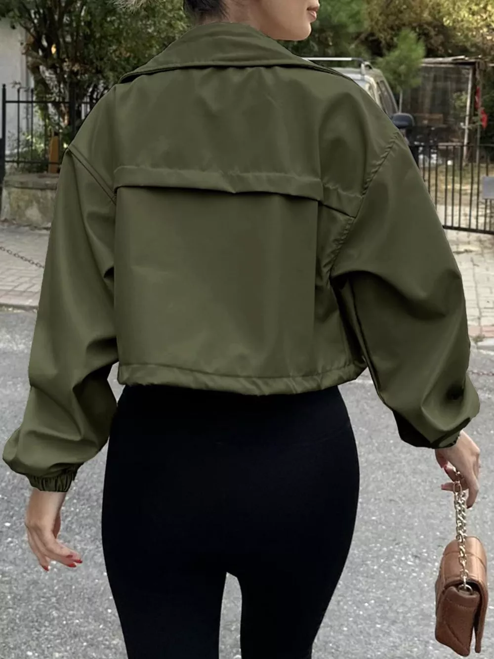 Drawstring Hem Zip Up Jacket, image 14