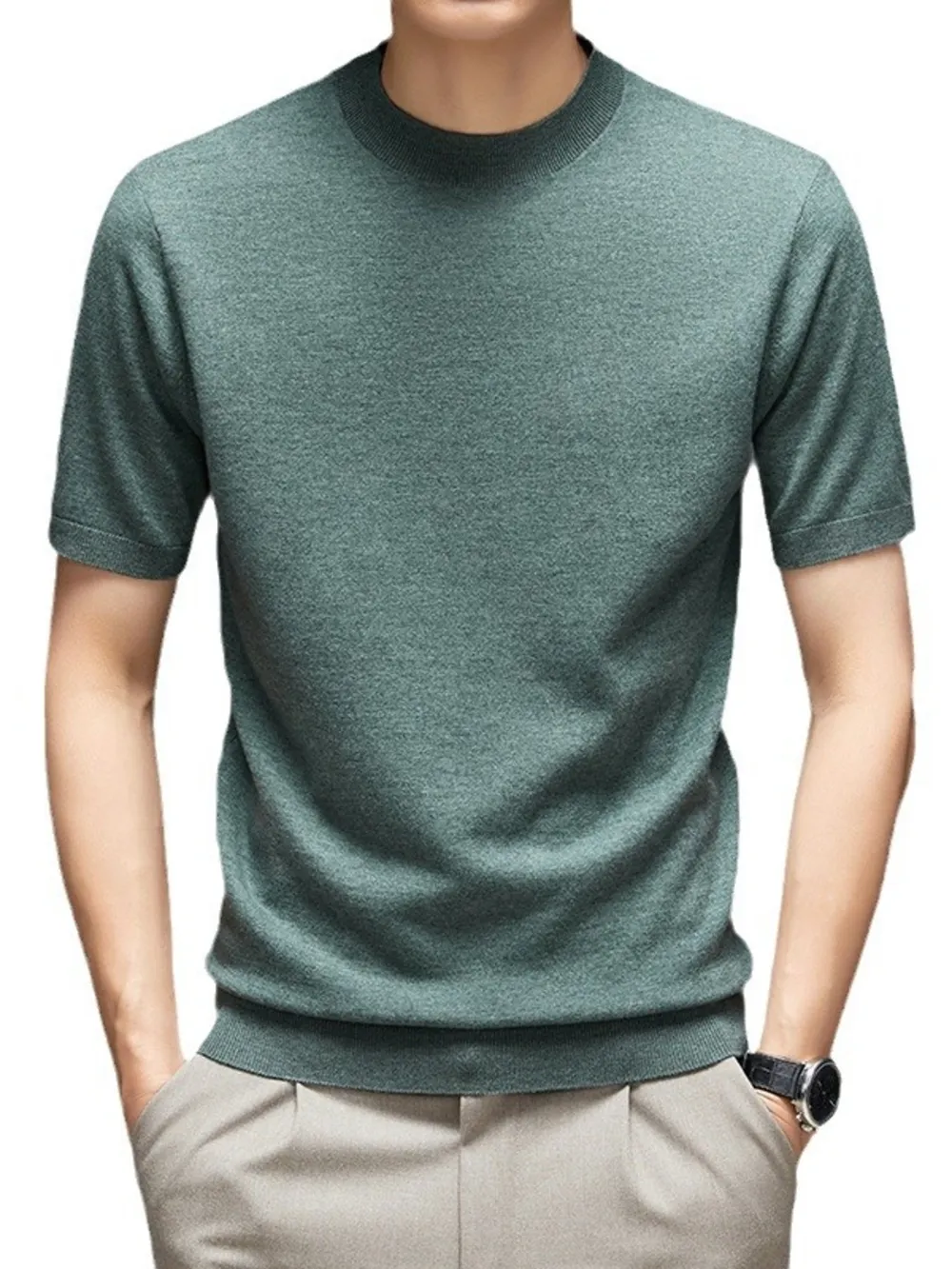 Men's Plus Size Round Neck Short Sleeve Top