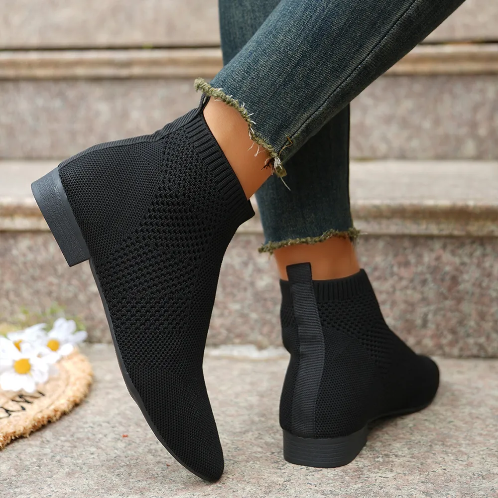 Mesh Knit Ankle Boots with Stretch Comfort Fit, image 5