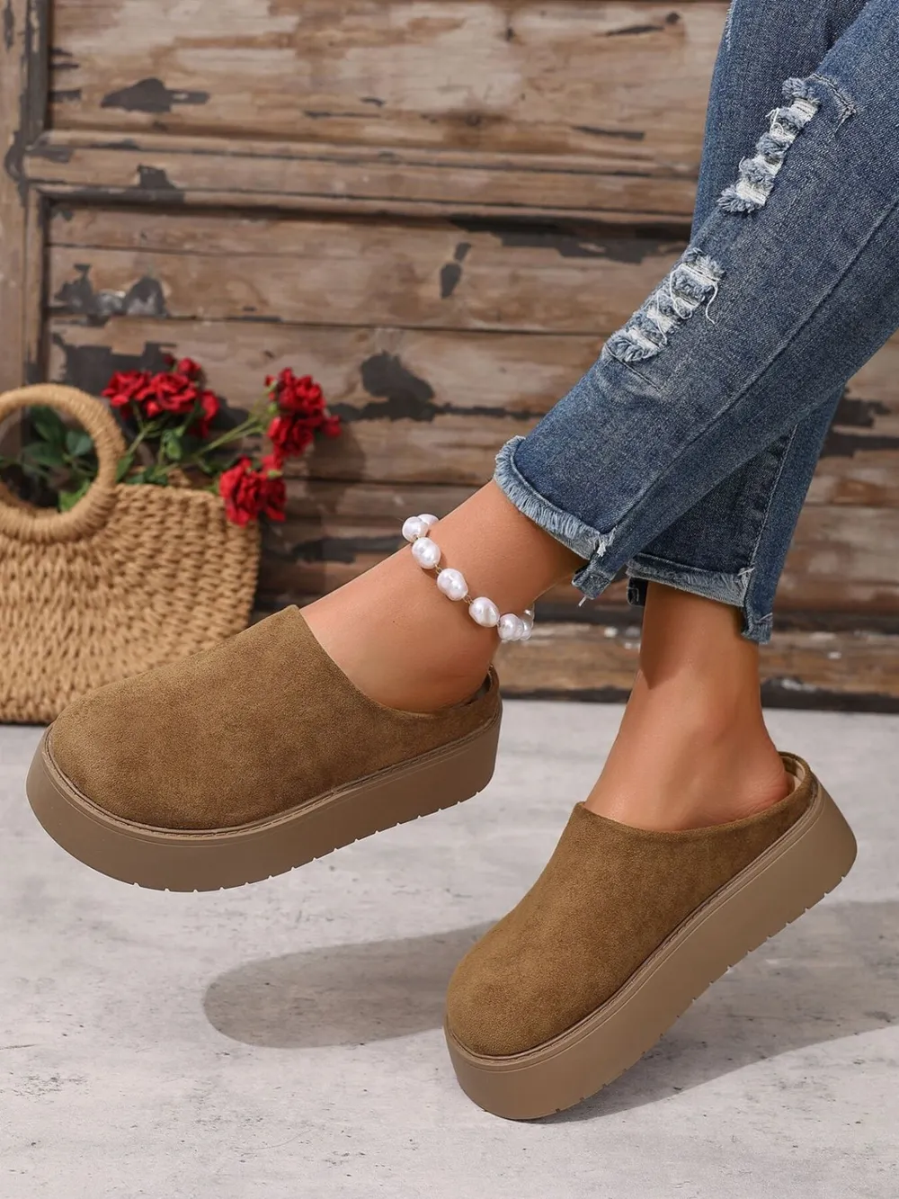 Platform Suede Slip-Ons, image 5