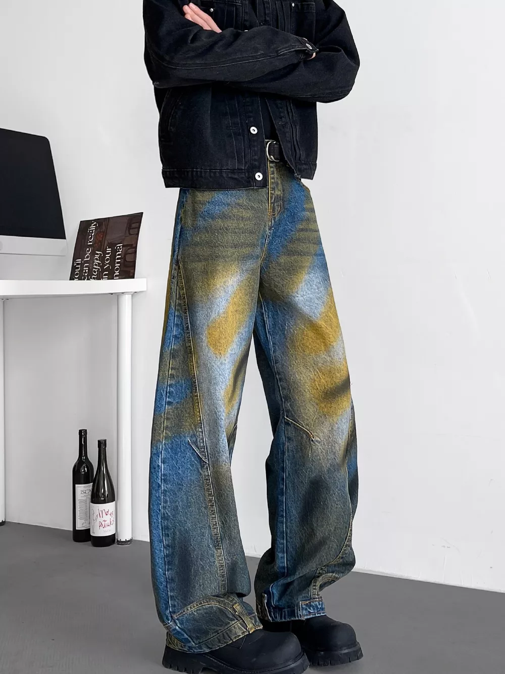 Men's Full Size Wash Wide Leg Jeans Plus Size, image 2