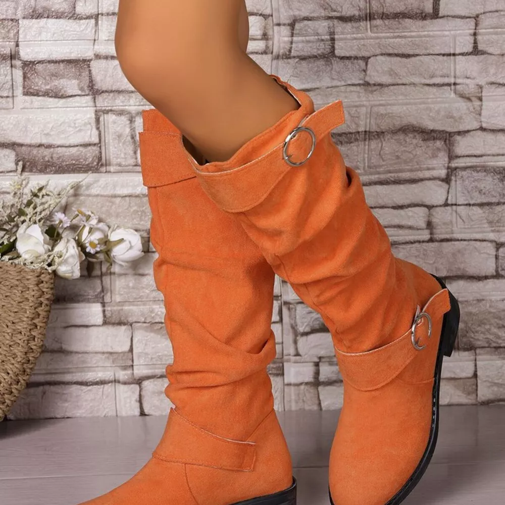 Block Heel Boots with Buckle Detail, image 9
