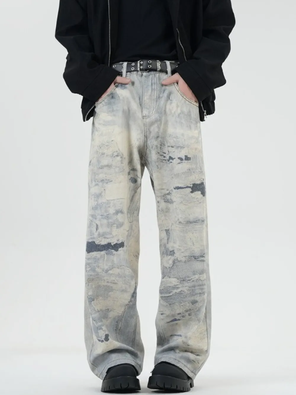 Men's Full Size Wide Leg Jeans Plus Size