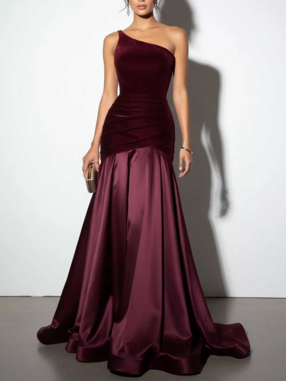 Single Shoulder Floor Length Dress, image 5
