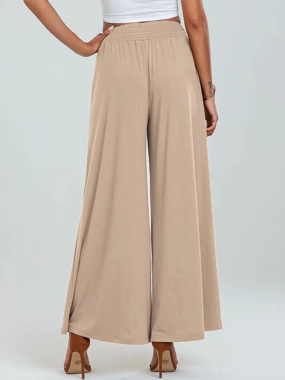 High-Waisted Wide Leg Pants with Pockets, image 8