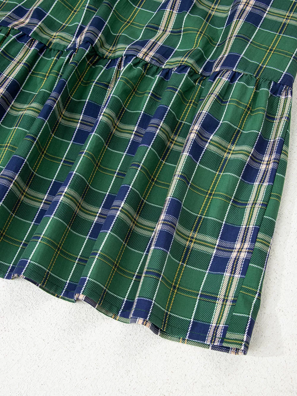 Plaid Frilly Collar Long Sleeve Shift Mini Dress, image 7