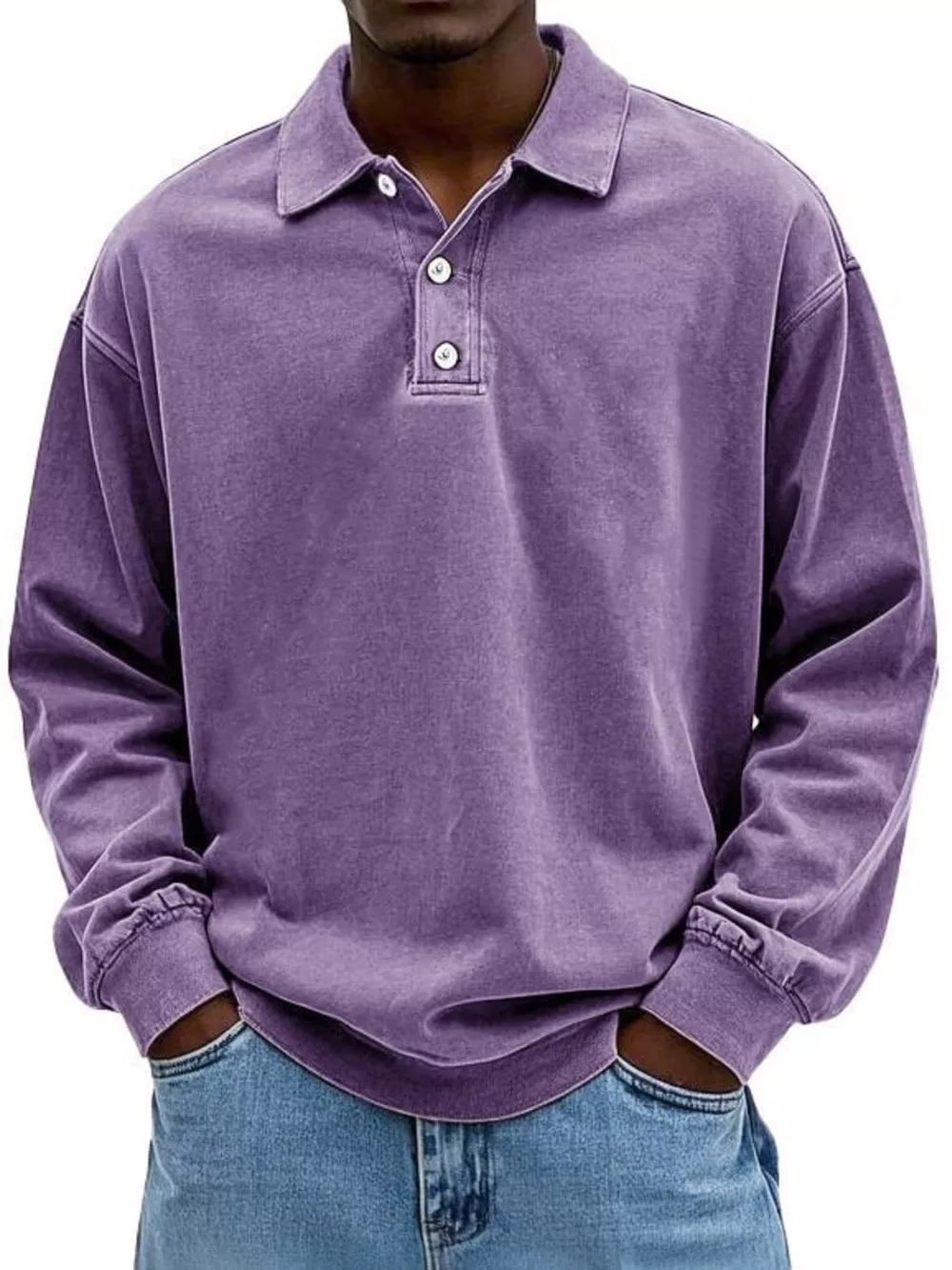 Men's Full Size Vintage Washed Long Sleeve Top Plus Size, image 10
