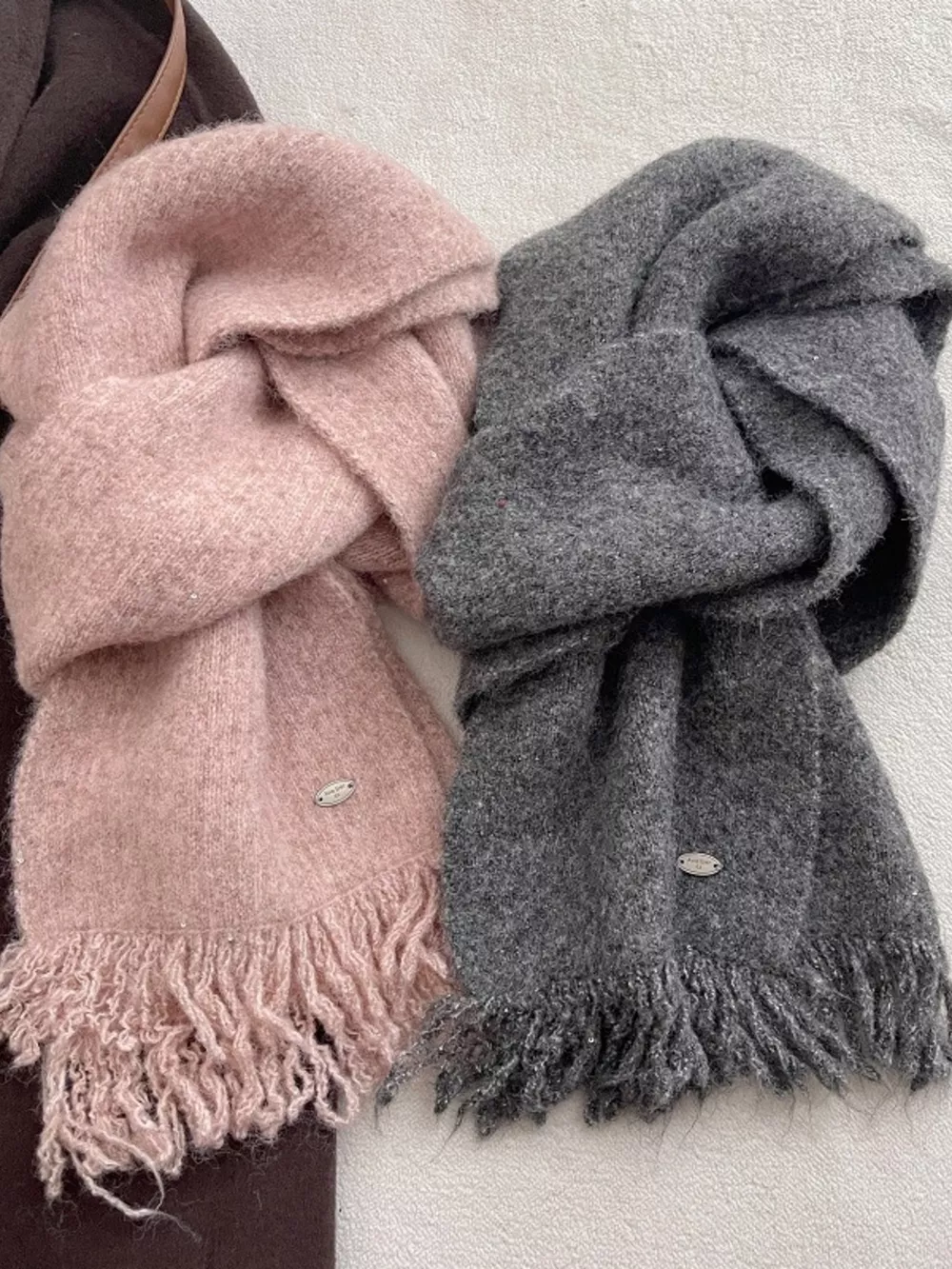 Fringe Hem Knitted Scarf, image 2