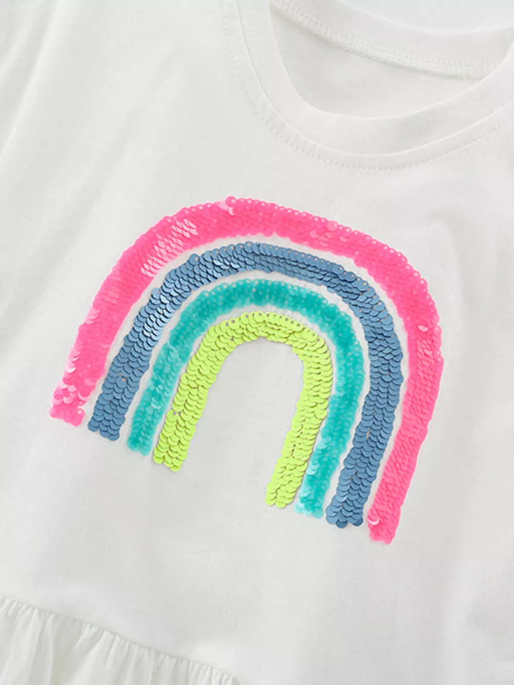 Children's Sequin Rainbow Top and Shorts Set, image 4