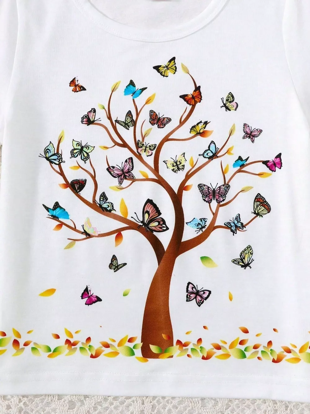 Children's Butterfly Tree Graphic Casual T-Shirt, image 6