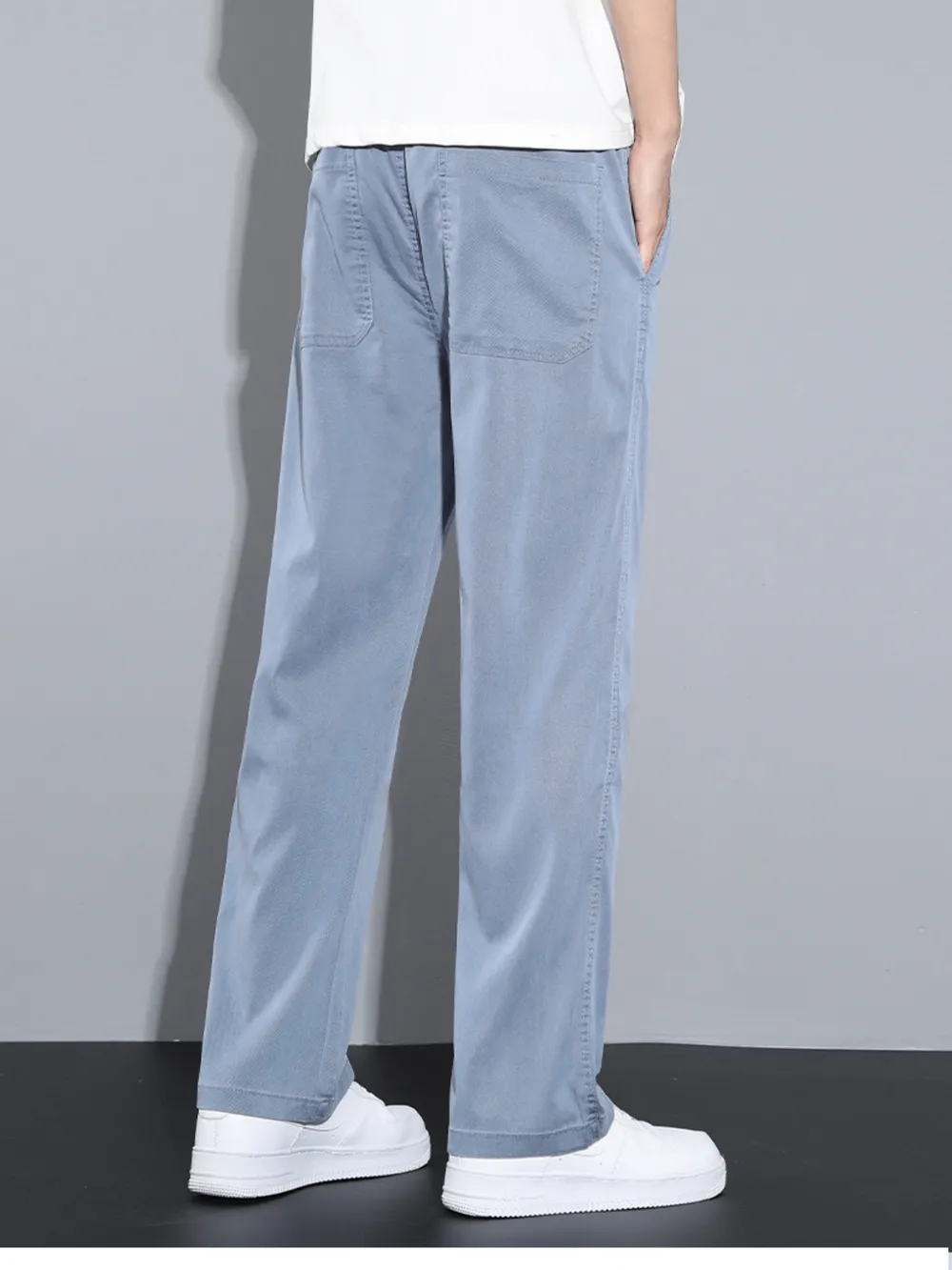 Men's Plus Size Casual Wide Leg Drawstring Pants, image 3