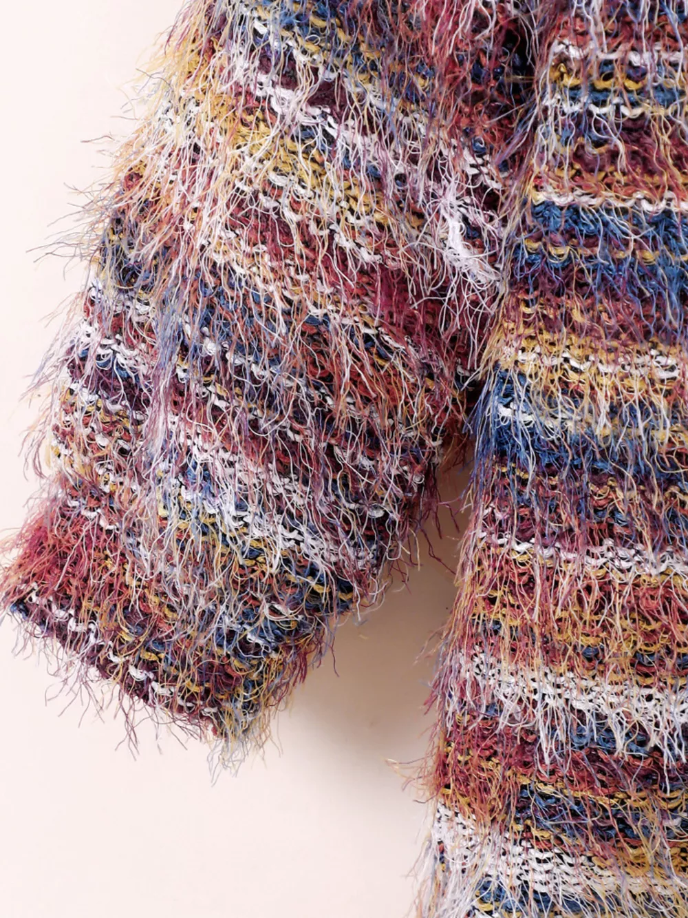 Children's Colorful Knitted Fuzzy Cardigan, image 3