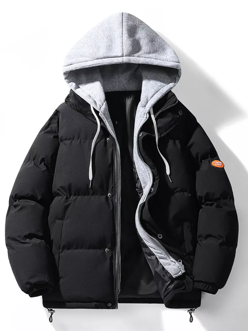 Men's Plus Size Hooded Padded Puffer Jacket