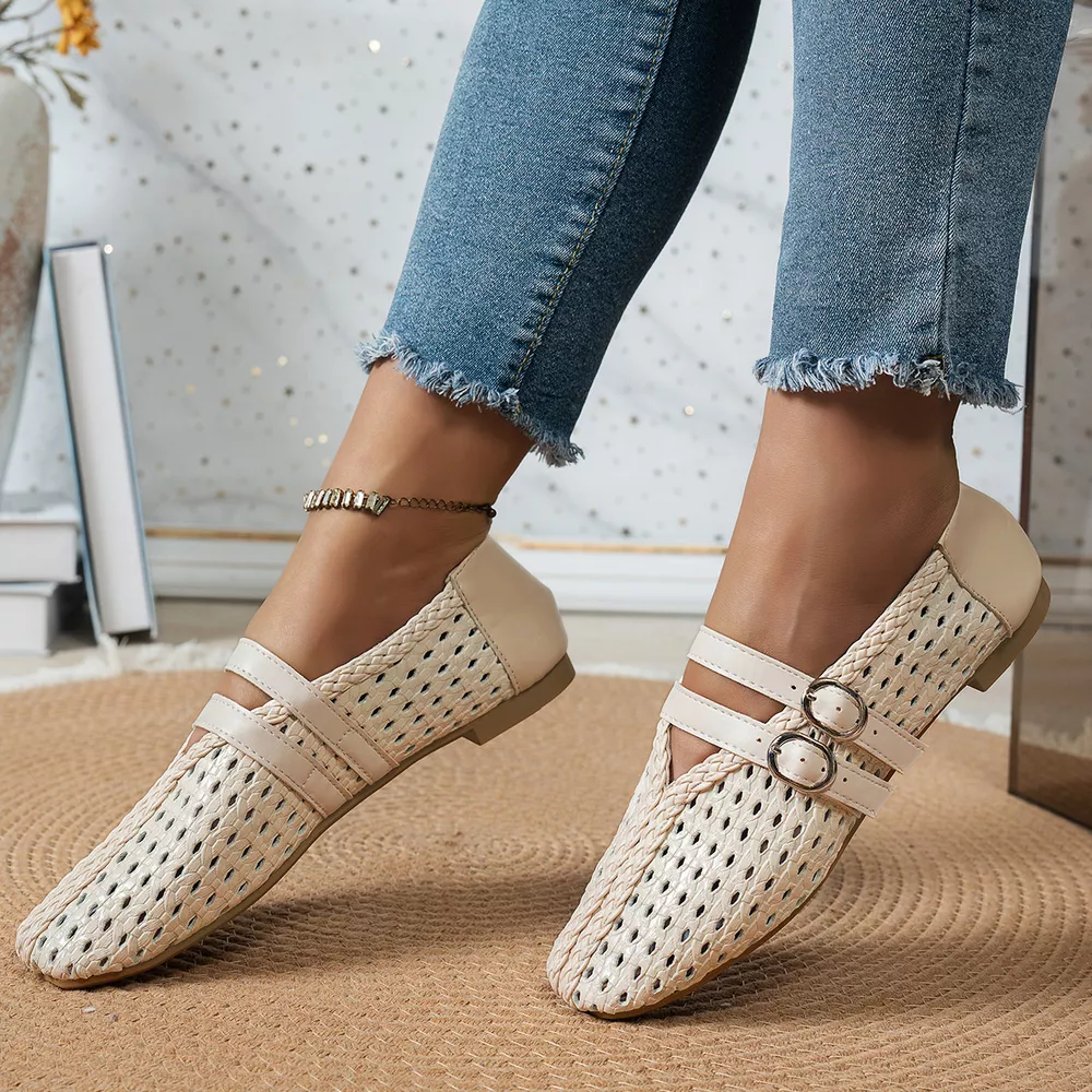 Woven Hollow-Out Slip-Ons, image 2