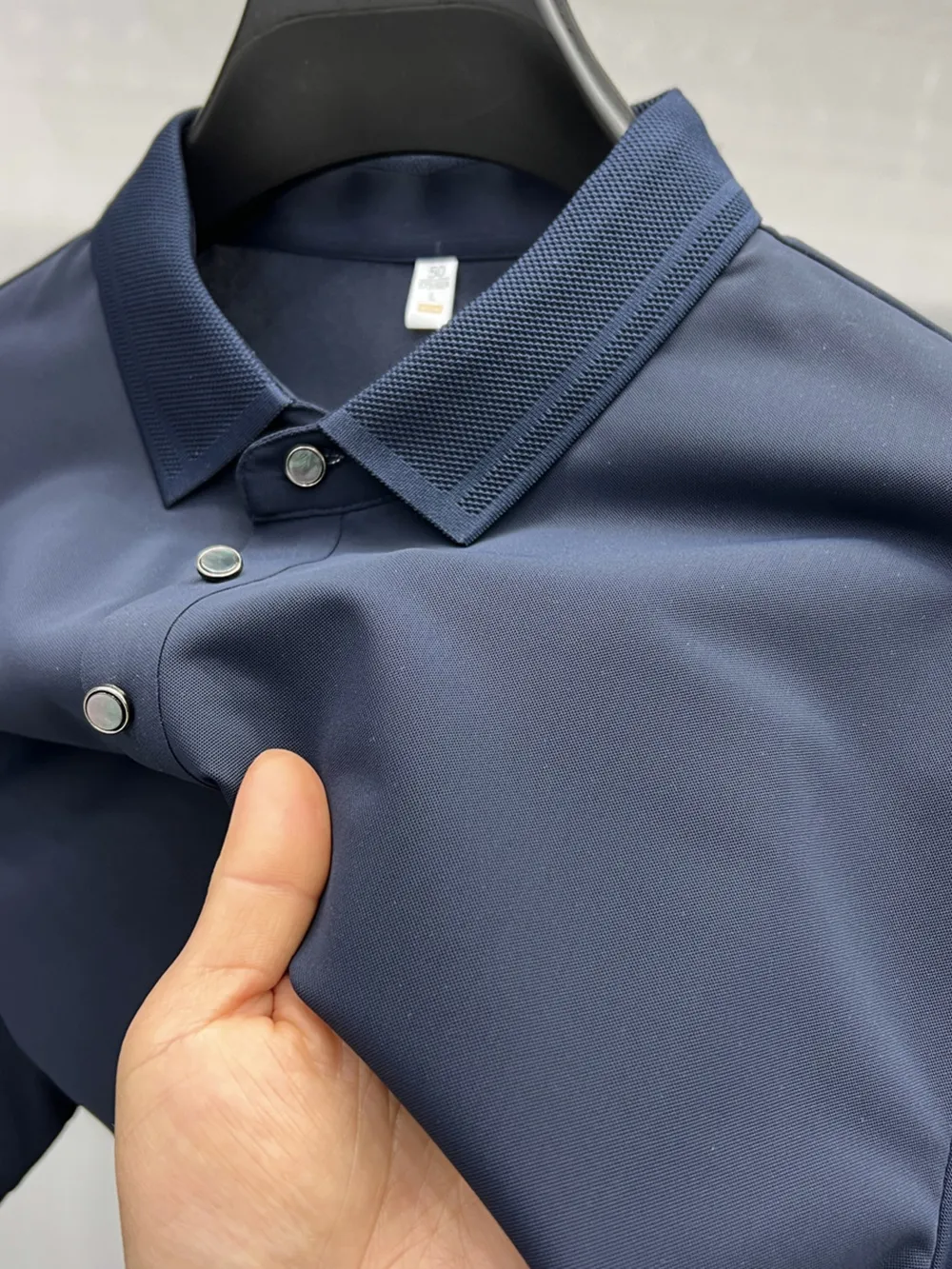 Men's Plus Size Button Detail Short Sleeve Polo, image 5