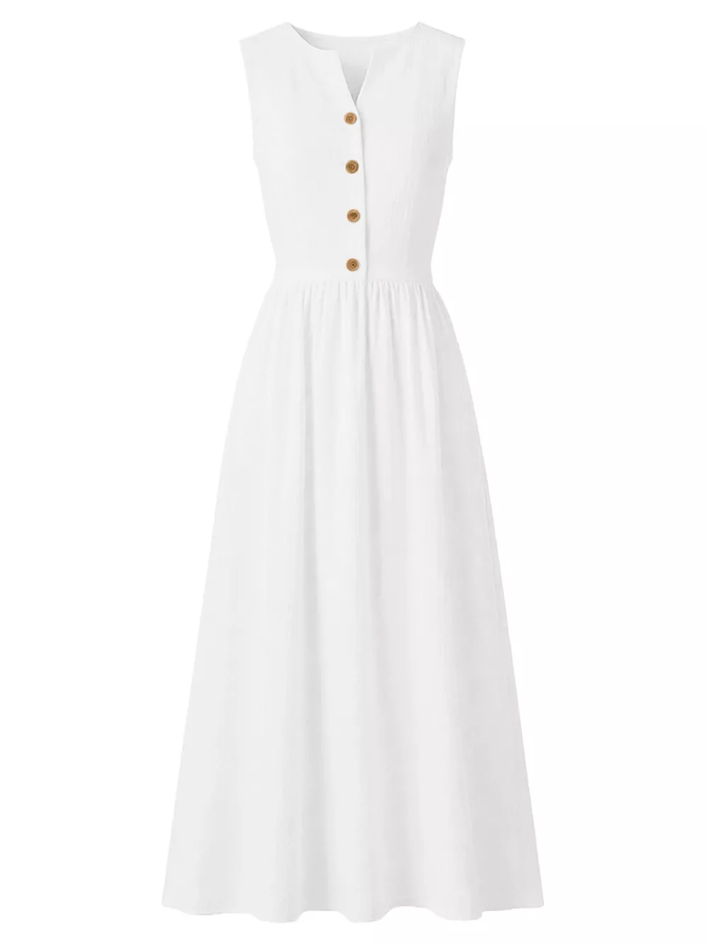 Sleeveless Button Front Flowy Midi Dress, image 11