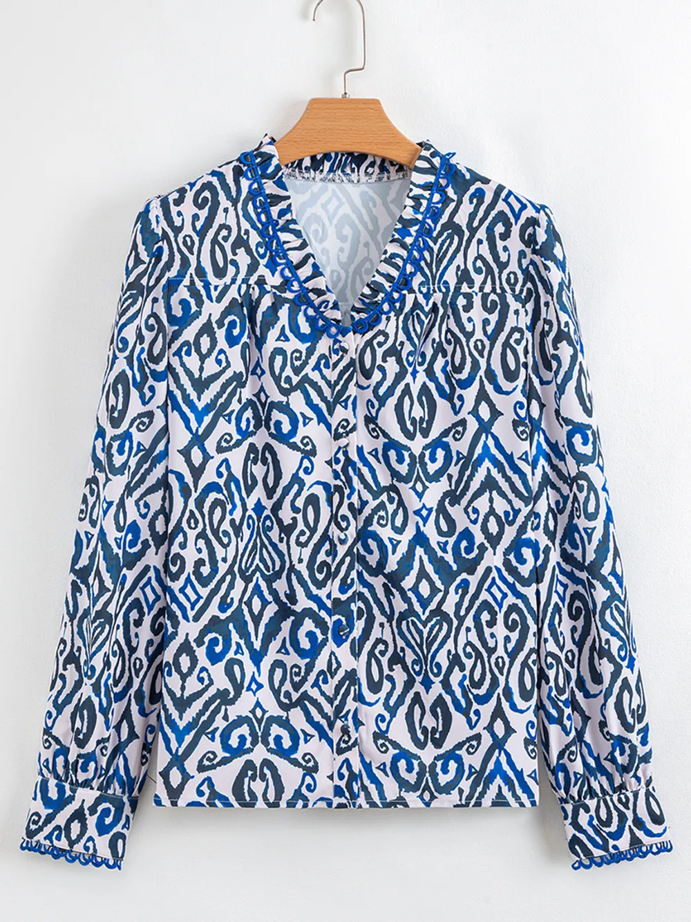 Paisley Print Long Sleeve Blouse, image 4
