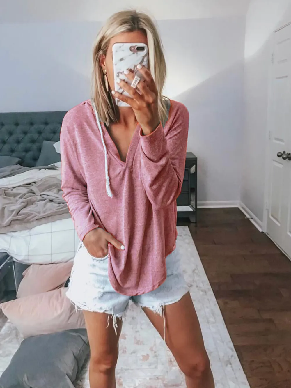 Full Size Drawstring Long Sleeve Hoodie Plus Size, image 23