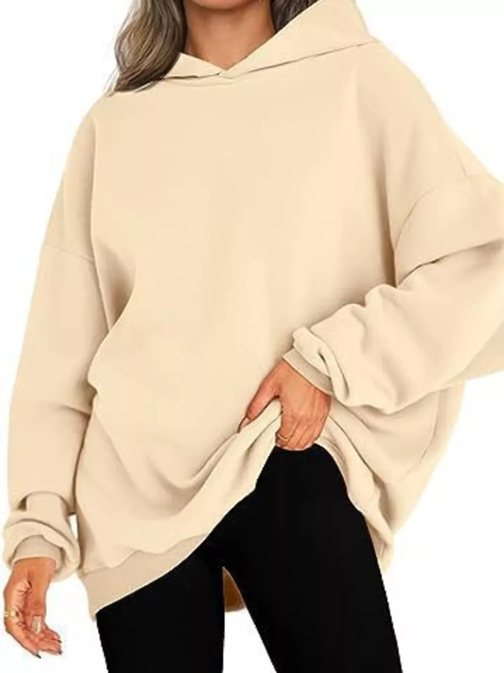 Drop Shoulder Long Sleeve Hoodie