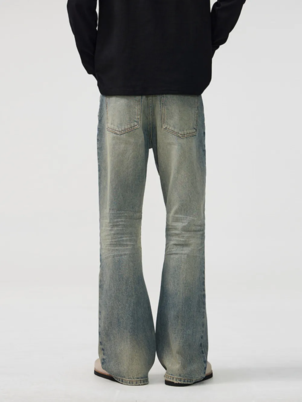 Men's Full Size Wash Wide Leg Bootcut Jeans Plus Size, image 3
