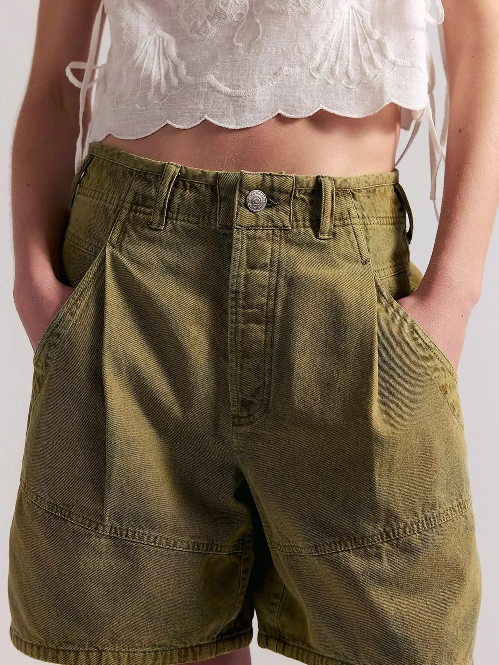 High-Waisted Denim Shorts, image 8