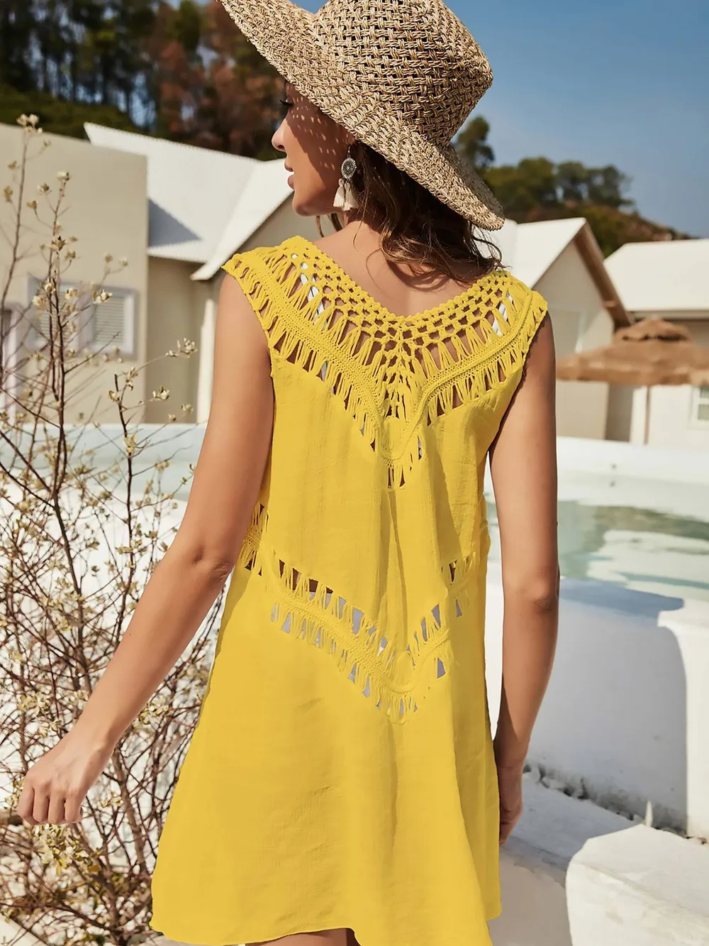 Crochet Detail Beach Cover Up Dress, image 11