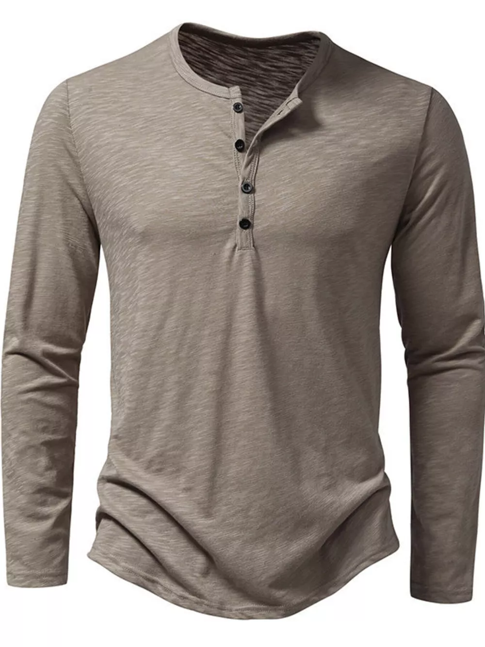 Men's Long Sleeve Henley T-Shirt, image 18