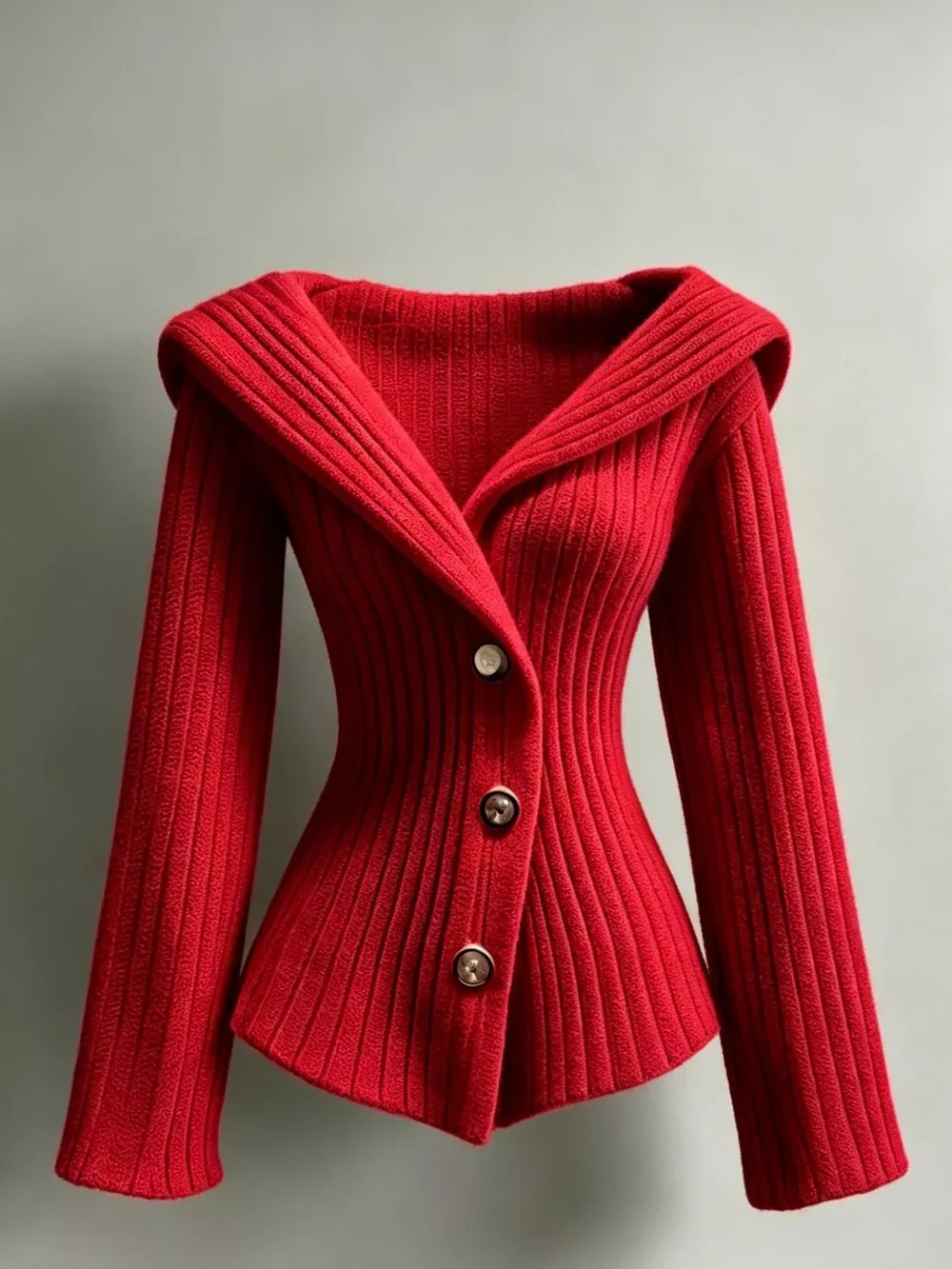 Full Size Ribbed Knit Button-Down Front Cardigan Plus Size, image 12