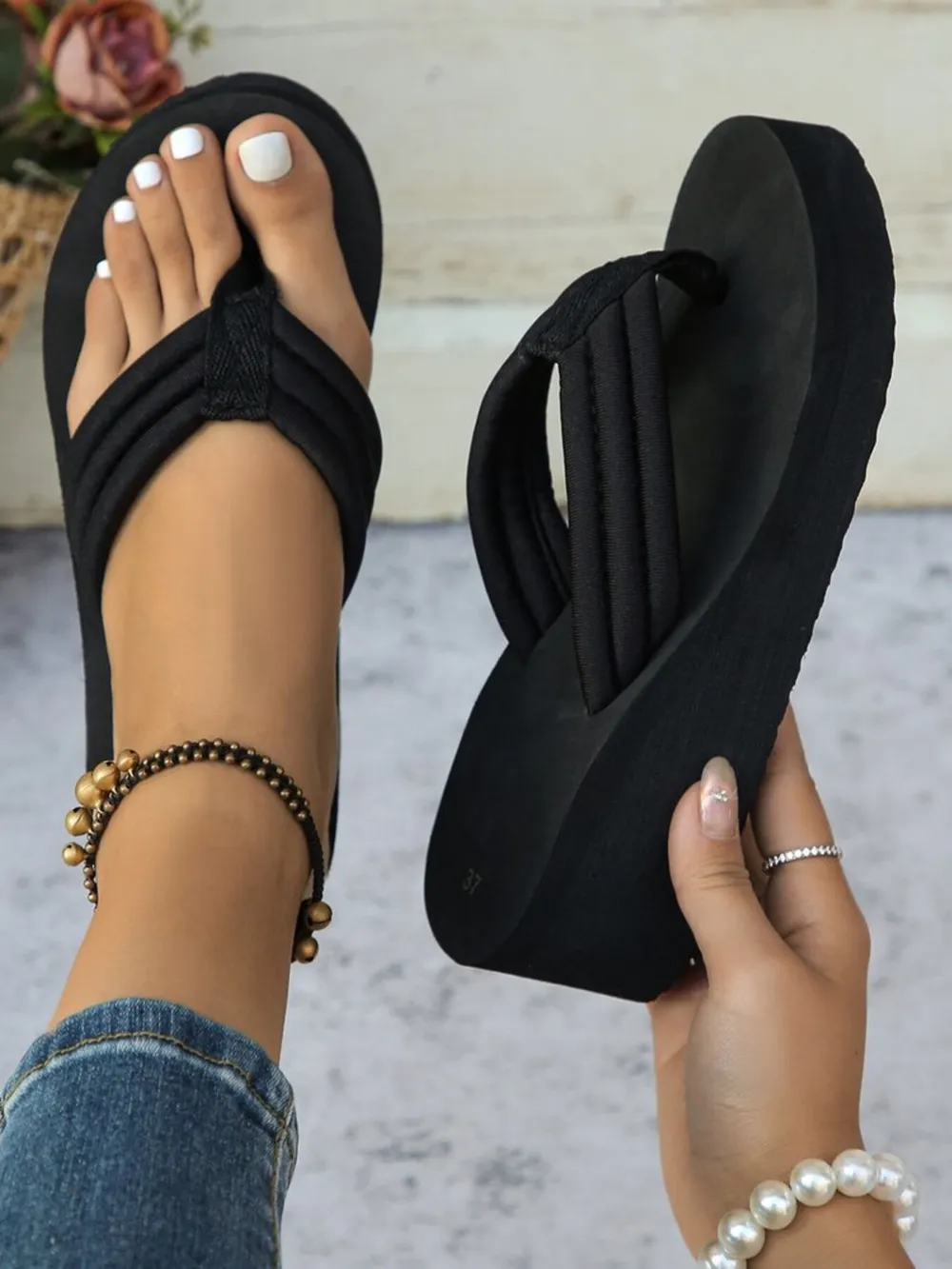Toe Post Platform Sandals, image 3